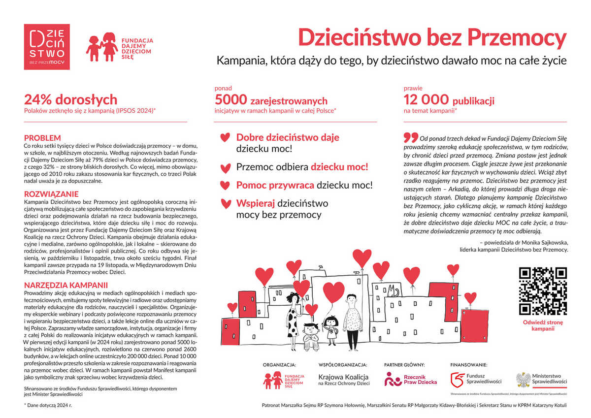Wystartowała druga edycja ogólnopolskiej kampanii Dzieciństwo bez Przemocy Wystartowała druga edycja ogólnopolskiej kampanii Dzieciństwo bez Przemocy